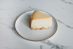 Rebanada de tarta de queso de Nueva York