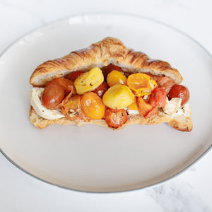 Croissant with buratta and cherry
